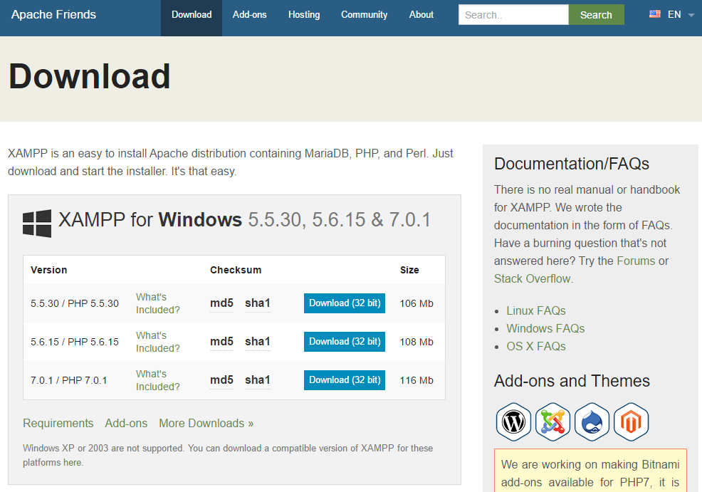 XAMPP PHP7